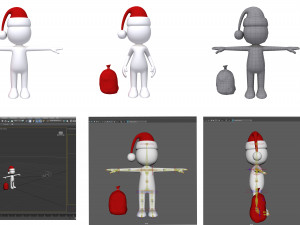 stickman 15 characters collection rigged 3D 모델