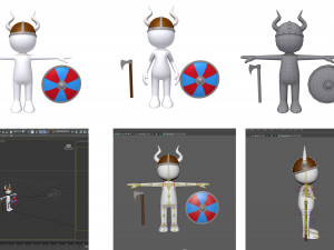 stickman 15 characters collection rigged 3D 모델