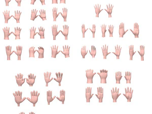 30 hands cartoon 3D Model