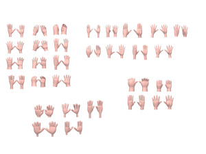 30 hands cartoon Modelo 3D