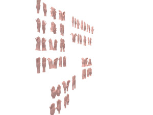 30 hands cartoon Modelo 3D
