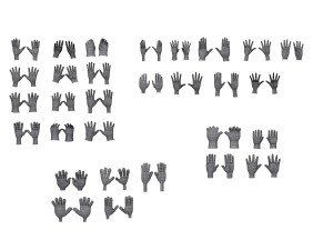 30 hands cartoon Modelo 3D