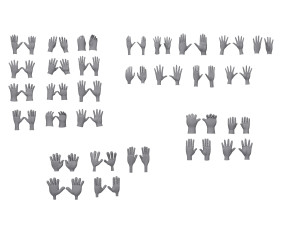 30 hands cartoon Modelo 3D