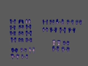 30 hands cartoon 3D Model
