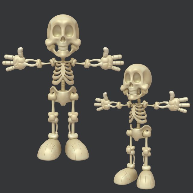 skeleton cartoon Modèle 3D .c4d .max .obj .3ds .fbx .stl .blend 