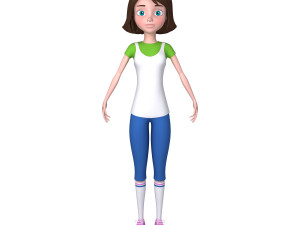 girl 02 cartoon 3D Model
