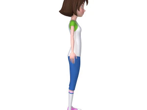 girl 02 cartoon 3D Model