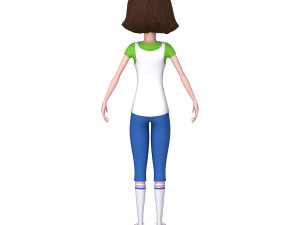 girl 02 cartoon 3D Model