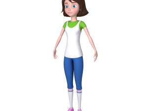 girl 02 cartoon 3D Model