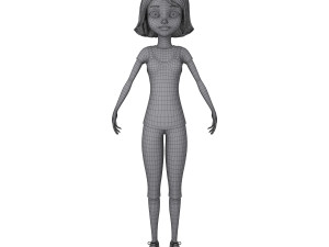 girl 02 cartoon 3D Model