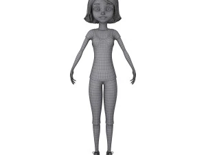 girl 02 cartoon 3D Model