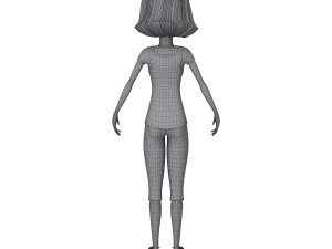 girl 02 cartoon 3D Model