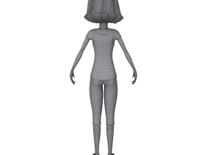 girl 02 cartoon 3D Model