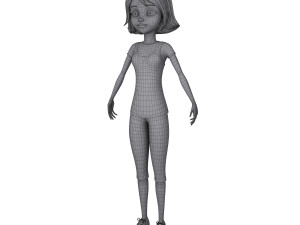 girl 02 cartoon 3D Model