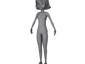 girl 02 cartoon 3D Model