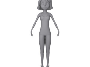girl 02 cartoon 3D Model