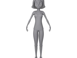 girl 02 cartoon 3D Model