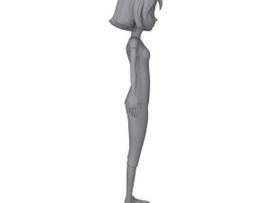girl 02 cartoon 3D Model
