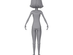 girl 02 cartoon 3D Model