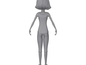 girl 02 cartoon 3D Model