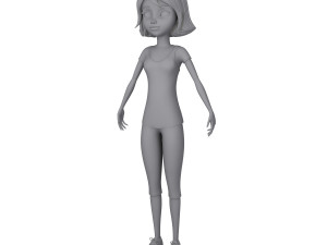 girl 02 cartoon 3D Model