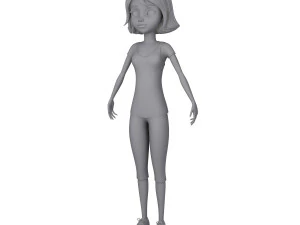 girl 02 cartoon 3D Model