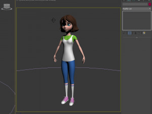 girl 02 cartoon 3D Model