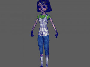 girl 02 cartoon 3D Model