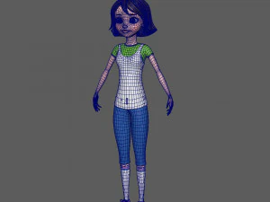 girl 02 cartoon 3D Model