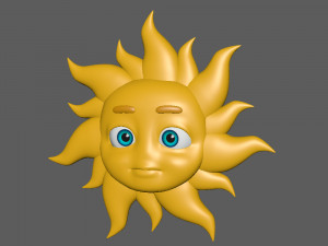 sun cartoon Modèle 3D