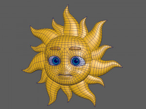 sun cartoon Modèle 3D