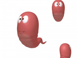 worm cartoon 3D Model