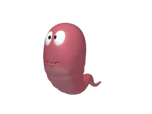 worm cartoon 3D Model