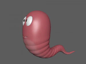 worm cartoon 3D Model