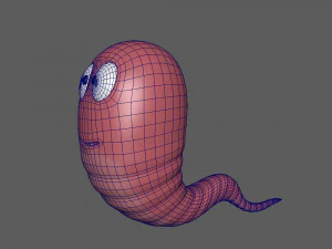 worm cartoon 3D Model