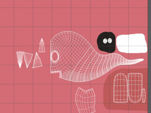 worm cartoon 3D 모델