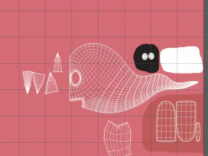 worm cartoon 3D Model