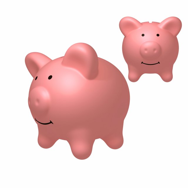 piggy bank 3D Model .c4d .max .obj .3ds .fbx .stl .blend 