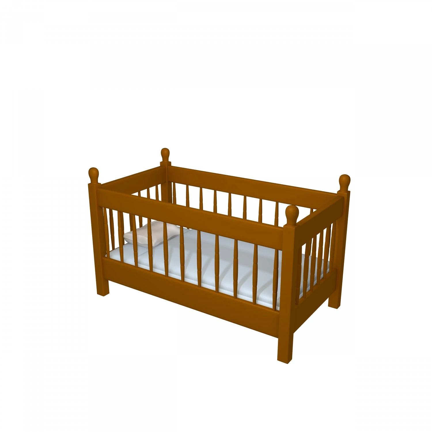 Babybett 3D Modell .c4d .max .obj .3ds .fbx .stl .blend 