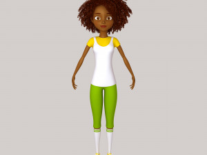 black girl cartoon 3D Model