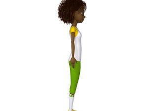black girl cartoon 3D Model
