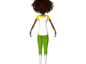 black girl cartoon 3D Model