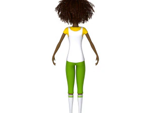 black girl cartoon 3D Model