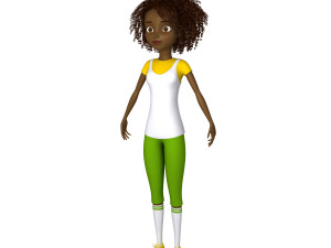 black girl cartoon 3D Model