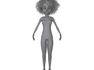 black girl cartoon 3D Model