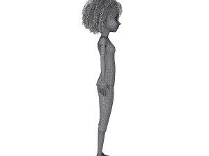 black girl cartoon 3D Model