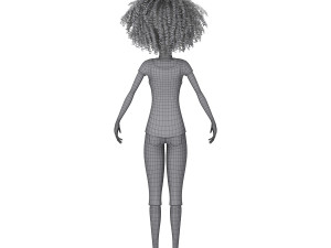 black girl cartoon 3D Model
