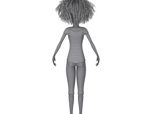 black girl cartoon 3D Model