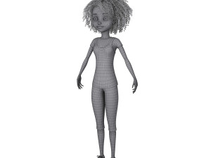 black girl cartoon 3D Model