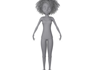 black girl cartoon 3D Model